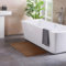 DE-COmmerce Badteppich aus Bambus Lines Taupe 70 x 120 cm Badematte Badvorleger Duschmatte rutschhemmend