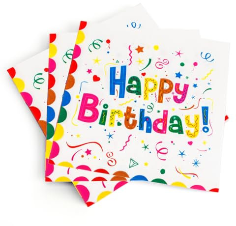 Party Go Servietten Geburtstag 13'' Bunte Party Servietten Mädchen Junge Kind Geburtstag Feier 33 * 33cm 25pcs
