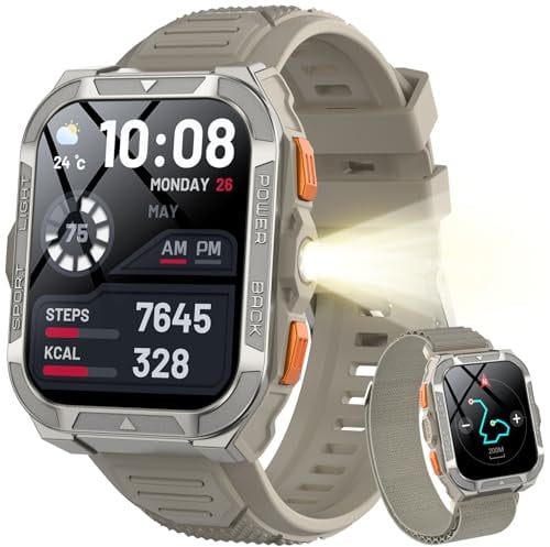 Blackview Smartwatch Uomo, Orologio Intelligente Fitness con Chiamate Bluetooth, 1.91 GPS Smartwatch Militare Uomo 115+ Modalità Sportive, Cardiofrequenzimetro, SpO2, Torcia, Bussla per Android iOS