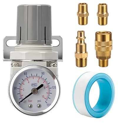 LNCHKA Mini Air Pressure Regulator 1/4 NPT, 0-150 PSI, Compact & Lightweight for Small Air Compressors, Nail Guns & DIY Projects