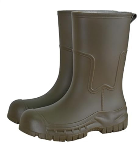 FGUUTYM Stivali da pioggia da donna, a mezza altezza, impermeabili, antiscivolo, con suola in gomma fissa, da giardino, in gomma, da lavoro, da vela, da pesca, Mimetico, 38 EU