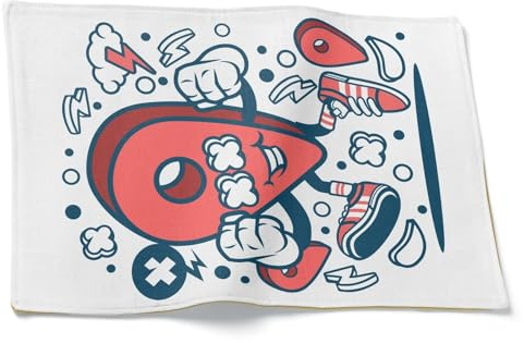 CEVAN Sottopiatti Shabby Tovagliette Ristorante Scarabocchio dei Cartoni Animati Set di 8, Moderni Tovaglietta Lavabile per Tavola in Cucina, Riunioni di Famiglia, 32x42cm