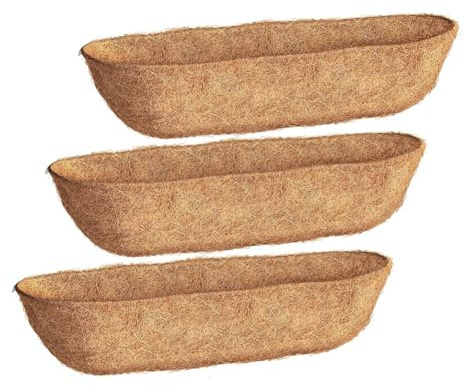 Sefdrert 30 Inch 3 Pack Trough Liners, Coconut Coir Fiber for Wall Basket, Window Box Liners, Garden Planter Baskets Easy to Use