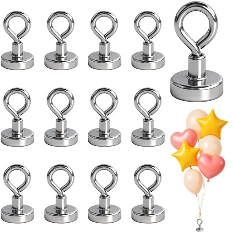 12 stycken magnetiska ballongvikt för heliumballonger, återanvändbara ballongvikter, magnetballongvikt, för helium och luftfyllda ballonger, fest, bröllop och födelsedagsdekorationer