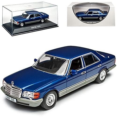 alles-meine.de GmbH Defektes Modell vom Sockel gebrochen Mercedes-B S-Klasse W126 500 SE Blau mit Grau 1979-1991 1/43 Ixo Modell Auto mit individiuellem Wunschkennzeichen