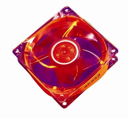 Akasa 120mm Quiet Red Hot Fan | Red LED Case Fan | 120cm | For PC, Heatsink, CPU Cooling, Ventilation | AK-274CR-4RDS