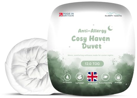 SleepyNights King Duvet Quilt 12.0 Tog Winter Warm Season Non Allergenic Hollowfibre - Polypropylene Cover