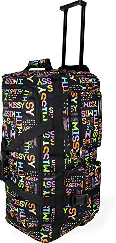 normani XXXL - Schwarzer Trolley - Jumbo Travel - große und leichte Reisetasche mit 2 Rollen für Damen und Herren - Riesen Gepäck Volumen (80-150 Liter) Farbe Missy