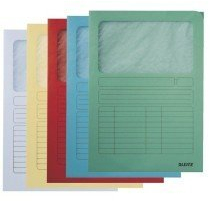 Leitz Sichtmappe, A4, oben und rechte Seite offen, Karton, sortiert, Pack mit 100 Stck