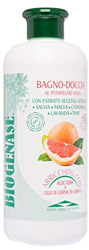 Biogenase - Pink Grapefruit Duschgel - Angereichert mit Aloe Vera und Weizenkeimextrakten - Feuchtigkeitsspendendes, entspannendes und beruhigendes Duschgel - Für alle Hauttypen - Parabenfrei