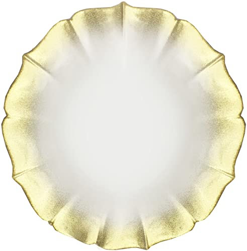 ChargeIt by Jay Contessa Charger Plate, 13 x 13, Pearl/Gold