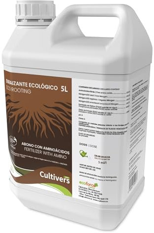 CULTIVERS Agente radicante Liquido 5 L Organico con ormoni Naturali per talee, Alberi, Piante e trapianti. Migliorante delle Radici a Base di aminoacidi
