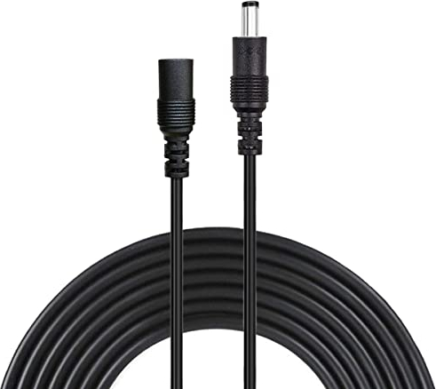Liwinting 2 Metros Cable de Extensión 2.1mm x 5.5mm Plug DC Macho a Hembra Conector para Adaptador de Corriente, LED, Cámara CCTV Potencia, Coche, Monitores y Más - Negro