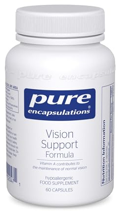 Pure Encapsulations Vision Support Formula, 60 Capsules | Eye & Vision Support, Vitamin A with Lutein, Zeaxanthin, Bilberry & Grape Seed Extract, Hypoallergenic