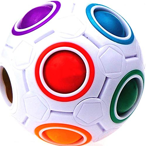 3Pcs 3D Magic Rainbow Ball Puzzle Fidget Cube Educational Toys Gifts Stocking Filler For Kids Adult Holiday Home Indoor Games
