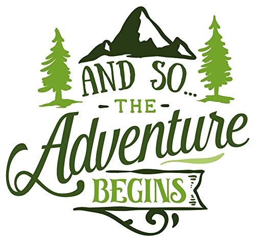 Samunshi® The Adventure Begins Schriftzug Aufkleber Sticker Autoaufkleber Scheibenaufkleber Motorradaufkleber