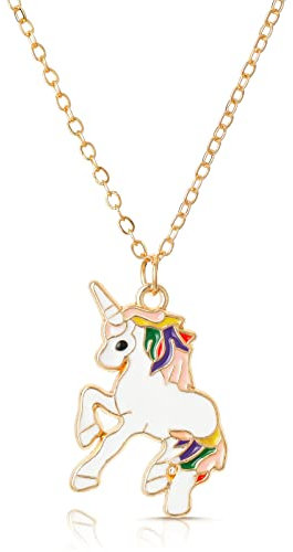 URAQT Mädchen Halskette Einhorn, Kinder Halskette Einhorn für Mädchen Einhorn Geschenk für Teen Kinder Weihnachten das Erntedankfest Halloween