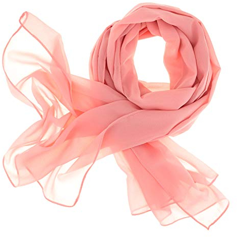 DOLCE ABBRACCIO by RiemTEX ® Schal Damen SWEET LOVE Stola Chiffon Tuch in 30 Unifarben Schals und Tücher Halstücher XXL Chiffontücher in klassischem Rosa Halstuch für jede Jahreszeit (Rosa)
