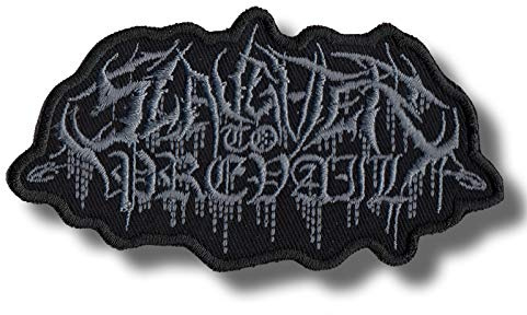 JJTEXTIX Aufnäher 'Slaughter to Prevail', Grau-Schwarz, Rund, 8-10 cm, Mittel, Textil, Aufbügeln, Gotisch, 1 Stück