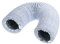 Blanco Ø 100mm Tubo Redondo Flexible y Extensible hasta 1m, de PVC y Aluminio para Campana de Extractor, Ventilación y Acondicionado de Aire