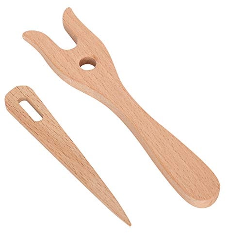 Strickgabel Holzschnur Strickgabel Holzwebernadeln Handgefertigter Flechter Strickgabel Holz Strick Gabel Stricken Handarbeit für Kinder DIY Strickarmband Halskette Webwerkzeug