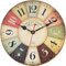 Foxtop Vintage Wall Clock, 30 cm French Country Tuscan Style Wooden Clock Silent Non-Ticking Battery Operated Clock for Living Room Bedroom Kitchen Farmhouse Hotel Cafe
