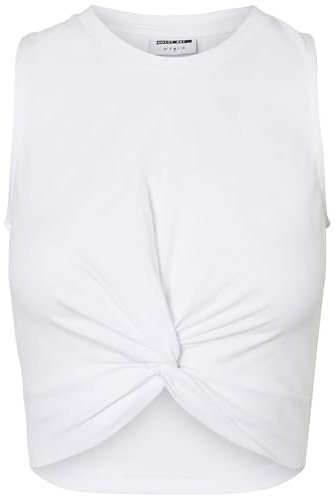 NOISY MAY Damen NMTWIGGI S/L TOP 3 NOOS T-Shirt, Bright White, XS