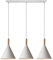 E27 Lámparas Colgantes 3 Luces Lamparas de Techo Metal para Bombilla LED Pantallas de Lamparas Ø19 cm Iluminación Colgante 60W 220V (Blanco)