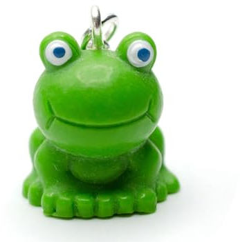 Miniblings Frosch Charm Zipper Pull Anhänger Froschkönig Märchen Prinz Prinzessin Froschkönig sitzend - Handmade Modeschmuck I Kettenanhänger versilbert - Bettelanhänger Bettelarmband - Anhänger