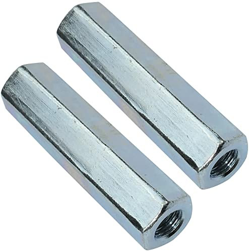 AERZETIX - C49588 - Set di 2 Dadi di accoppiamento esagonali lunghi M6x40mm - dado di prolunga - acciaio al carbonio con filettatura metrica