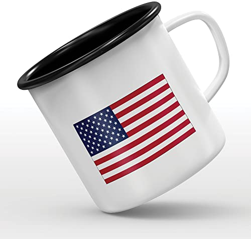 Mygoodprice MUG tasse émaillée au motif Drapeau Etats Unis