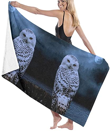 Handtücher mit Eule bei Nacht, extra groß, für Damen, superfeine Faser, sehr saugfähig und schnell trocknend, superweich, 132 x 81 cm
