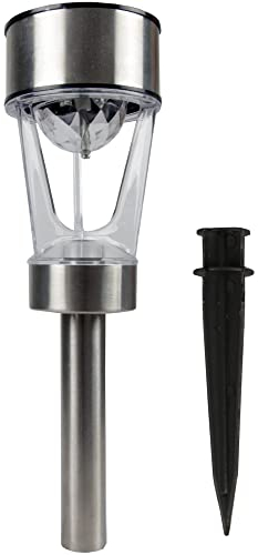 Bestlivings LED Solarleuchte in Farbe Weiß/rotierender Kopf mit Farbwechsel (ca. 37cm hoch) LED Solarlampe mit Steckspieß