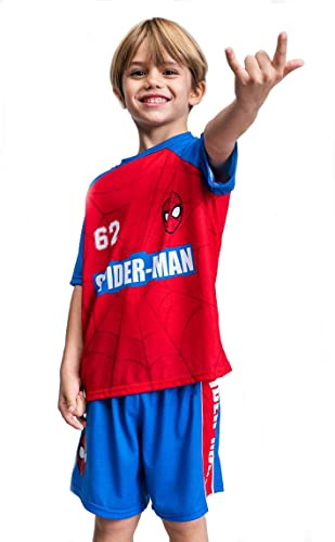 Boys Spiderman Shorts + T-Shirt Set Kids Marvel Two Piece Tee Short Summer Outfit