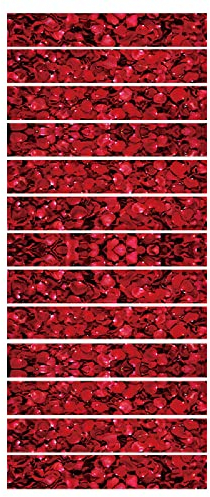 Adesivi Per Scale,13 Pcs Decalcomanie Per Scale Autoadesive Adesivi Impermeabili, Vinile Scala Stickers per la decorazione di montanti per scale in casa petali rossi 18x100cm