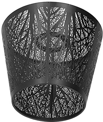 Table Lamp Shade, Wrought Iron Lampshade Carved Forest Tree Shaped E27 Mini Lamp Shade for Table Lamp Bedroom Bedside Decoration, 7.5 X 5.9 X 5.1in (Black)