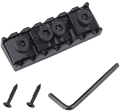 Sicherungsmutter 7 Saiten-Sicherungsmuttern 6×4×2 Saiten-Sicherungsmutter mit Befestigungsschrauben für 7-saitiges E-Gitarren-Instrumentenzubehör