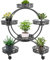 Willonin Etagère de Jardin pour Plantes escalier en Fer,Métal Étagère à Fleurs, Porte Plantes Fer Forgé, etagere plante Extérieur Intérieur, Idéal pour Maison Balcon Terrasse Jardin (51 * 32 * 78cm)