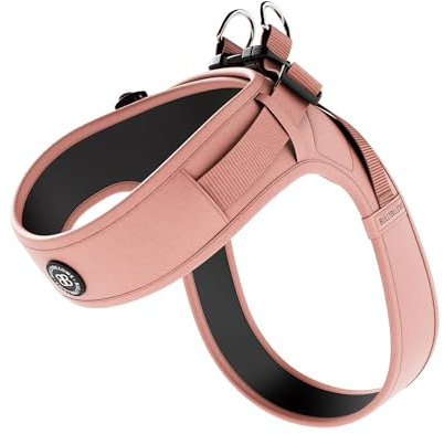 BullyBillows Boomerang Hundegeschirr leicht und Nicht einschränkend Einfach anzulegen und abzunehmen | Hochwertiges Hundegeschirr mit Klettverschluss | Rosa | Klein