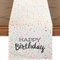LRartdeco Tischdecke Happy Birthday Tischläufer Party Deko Geburtstag Bunt Tischdeko Geburtstag Table Runner Tischdecke 33x183cm Leinenoptik für Partys Geburtstage Feier Dekoration