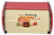 SUNFECILI Bread Bin Metal Bread Box Kitchen Food Loaf Storage Countertop Large Capacity Bread Bin Holder Container Kitchen Storage Containers(Red)
