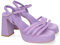 shoes&blues.es 82117-Sandalias Elegantes de Fiesta con Tacon Alto y Plataforma, Diseno con Correas Cruzadas y Cierre de Hebilla Ajustable.. Talla 38 Lila