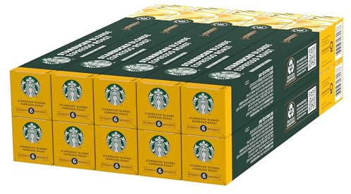 STARBUCKS Blonde Espresso Roast by Nespresso, Torréfaction Blonde, Capsules de Café 10 x 10 (100 Capsules)