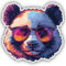 Samunshi® Cooler Panda Bär mit Sonnenbrille Aufkleber Car Decal Sticker für Mofa Fahrrad Roller oder Auto Sticker Fahrrad Mtb Mountainbike Rennrad Comic Cartoon Retro Drip Sticker 15x14cm