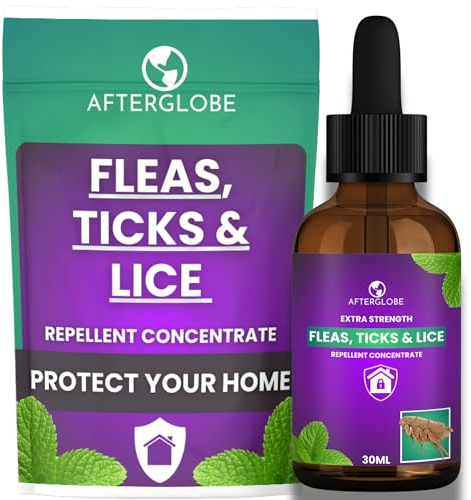 Afterglobe Extra Strong Flea, Tick and Lice Home Repellent Concentrate | Makes Over 10 litres of Flea Treatment for House Spray | Potent Mix of Essential Oils Easy to Use Household Flea Spray