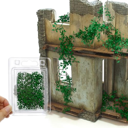 Warmtree Realistische Miniaturreben Simulation Rebe für DIY Mini Modelleisenbahn Feengarten Architektur Diorama Landschaft Layout (Dunkelgrün)