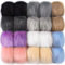 SIQUK 20 Stück Bommel für Mütze, Kunstfell Fellbommel für Tasche, Faux Pom Pom mit Elastischer Schlaufe Fellpompon für Anhängern Dekoration