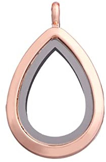 Aqxyxsw 10pcs vintage cristal goutte d'eau goutte d'eau en forme de verre en forme de verre flottant meublage de matières vivant bricolage femme médaillon bijoux lingli(Plain L163-Rose gold)