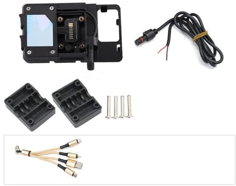 JUNOOS Motorrad Navigation Halterung Handy Drahtlose Ladegerät USB Fit Für B&MW R 1200 GS LC Für Abenteuer R1250GS GS1200 F800GS R1300GS(B Wired charging)