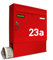 AL Briefkastensysteme Briefkasten mit Hausnummer rot RAL 3000 - Basic 1er Briefkasten mit Zeitungsfach und Namensschild wetterfest Din A4 - Postkasten mit Hausnummernschild personalisiert